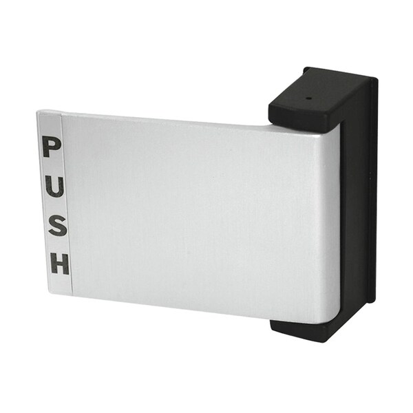 Flat Deadlatch Paddle, Push to Left, For 3-1/4 In. Thick Door, RHR or Exterior of LH, Stn Aluminum
